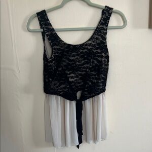 Elegant Black and White Lace Top